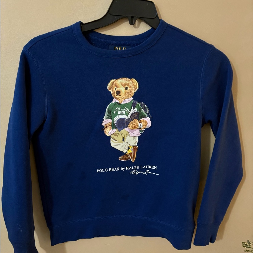 Polo Bear by Ralph Lauren Youth 10–12 Navy Crewneck Sweatshirt – Classic Preppy
